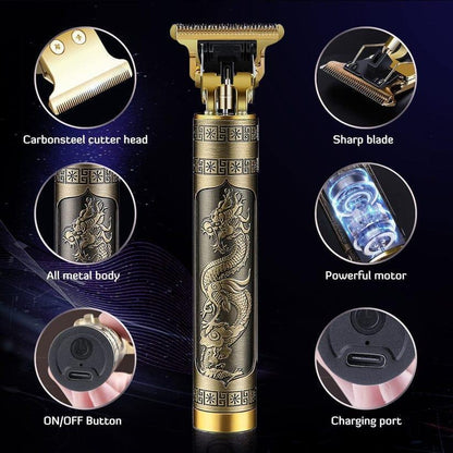 Men's Golden ABS Alloy Trimmer Rechargeable Waterproof And Hight Efficiency With Pop Up Trimmers